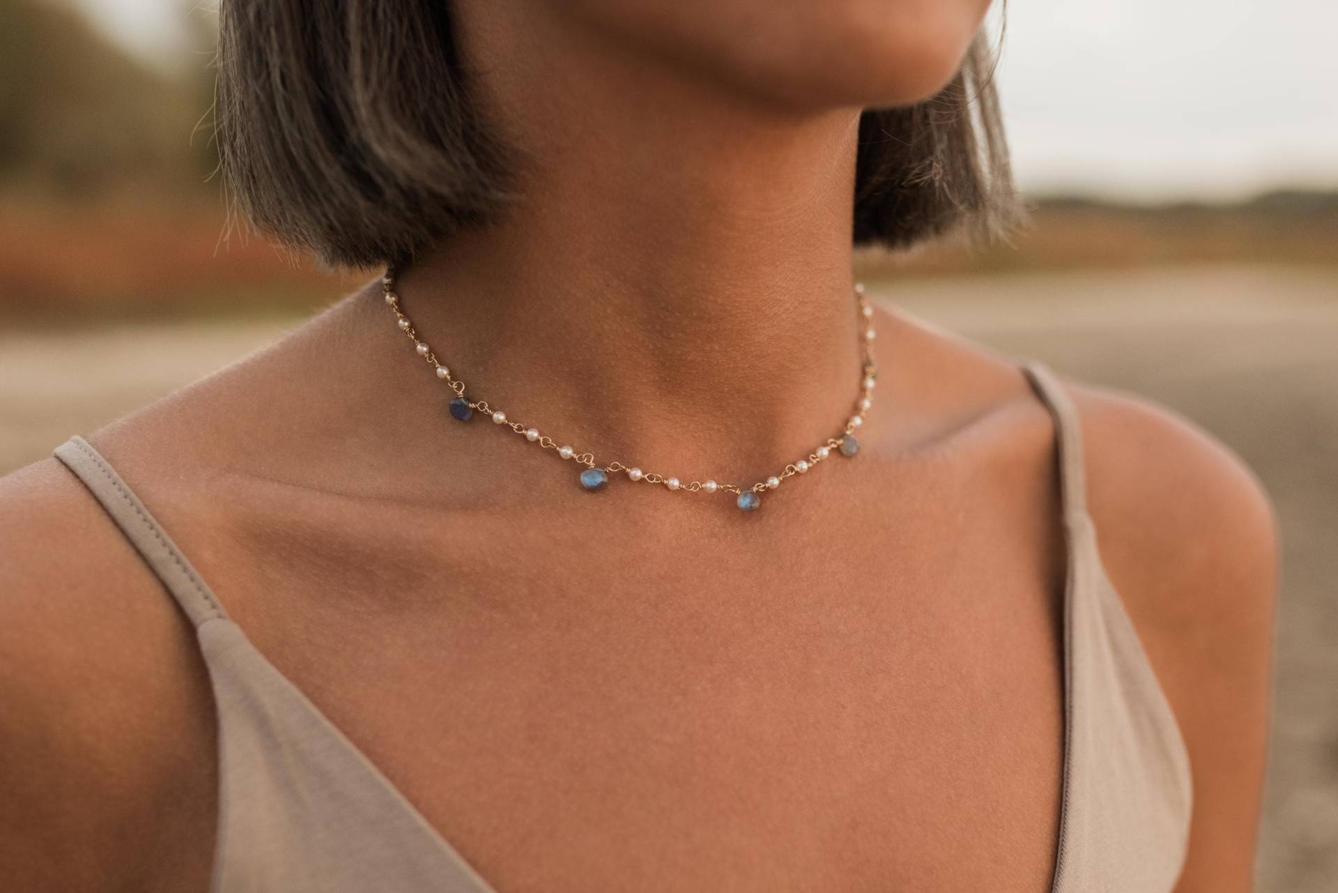 Labradorit Briolette Perlenkette 14K Gold Filled Schmuck von ByIsabelleDesign