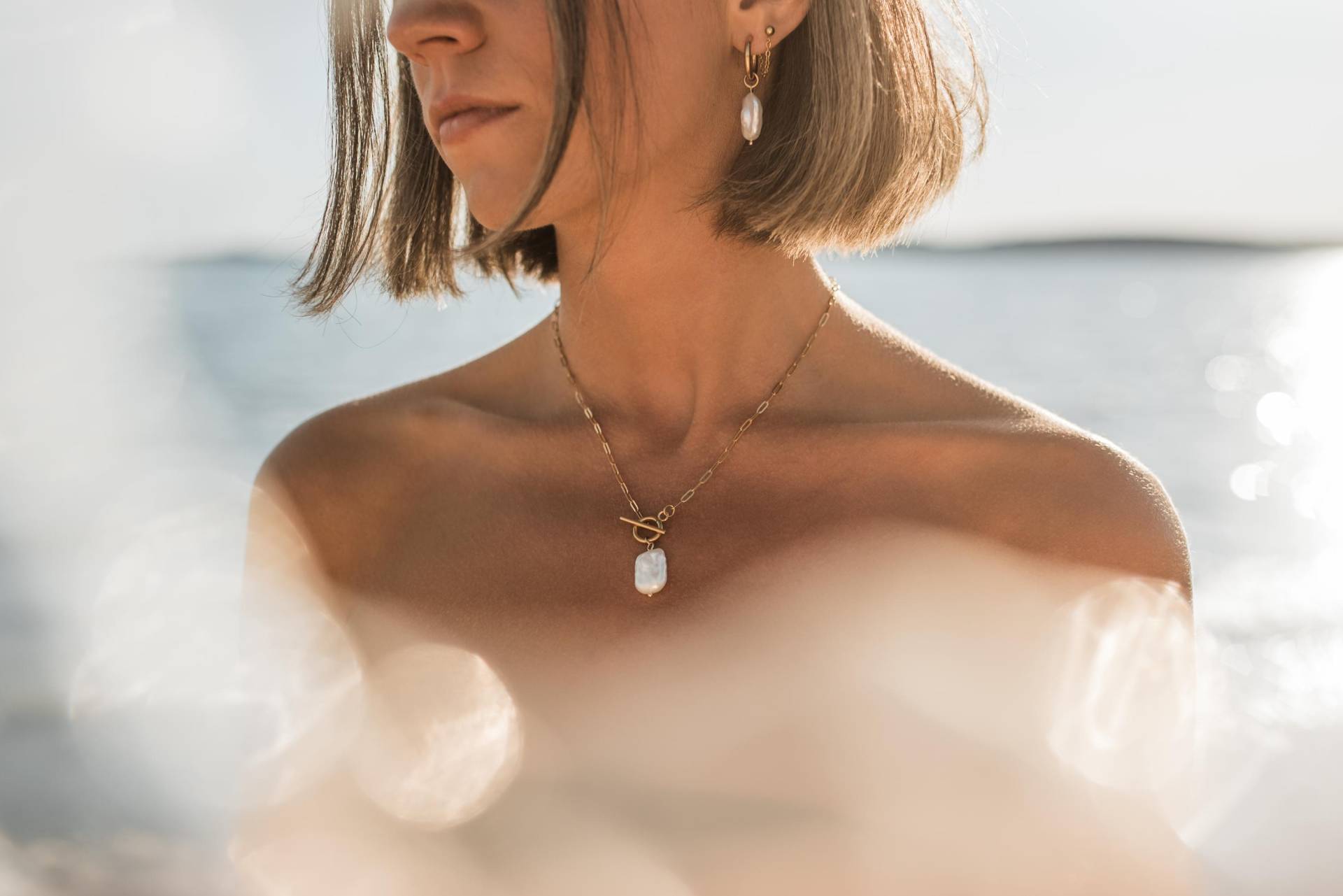 Perlen-Anhänger-Toggle-Halskette Anlaufbeständiger Schmuck von ByIsabelleDesign