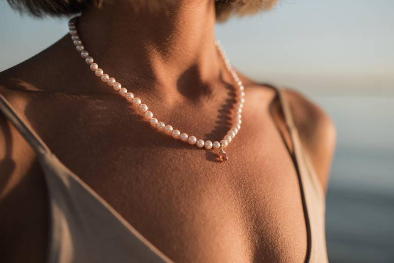 Pink Pearl Turmalin Halskette Pinker Edelstein Charm von ByIsabelleDesign