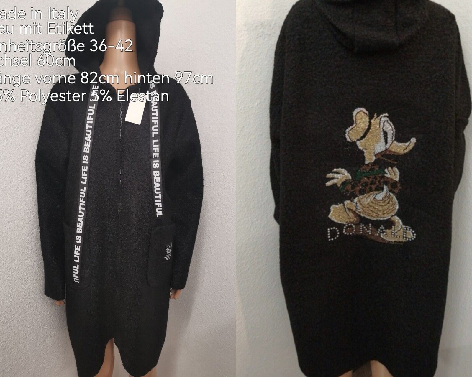 Donald Duck Glitzer Mantel Größe 36-42, 44-48, Und 48-52 Donald Duck Glitzer Mantel Größe 36-42, 44-48, Und 48-52 von ByKleiderstubeNixxs