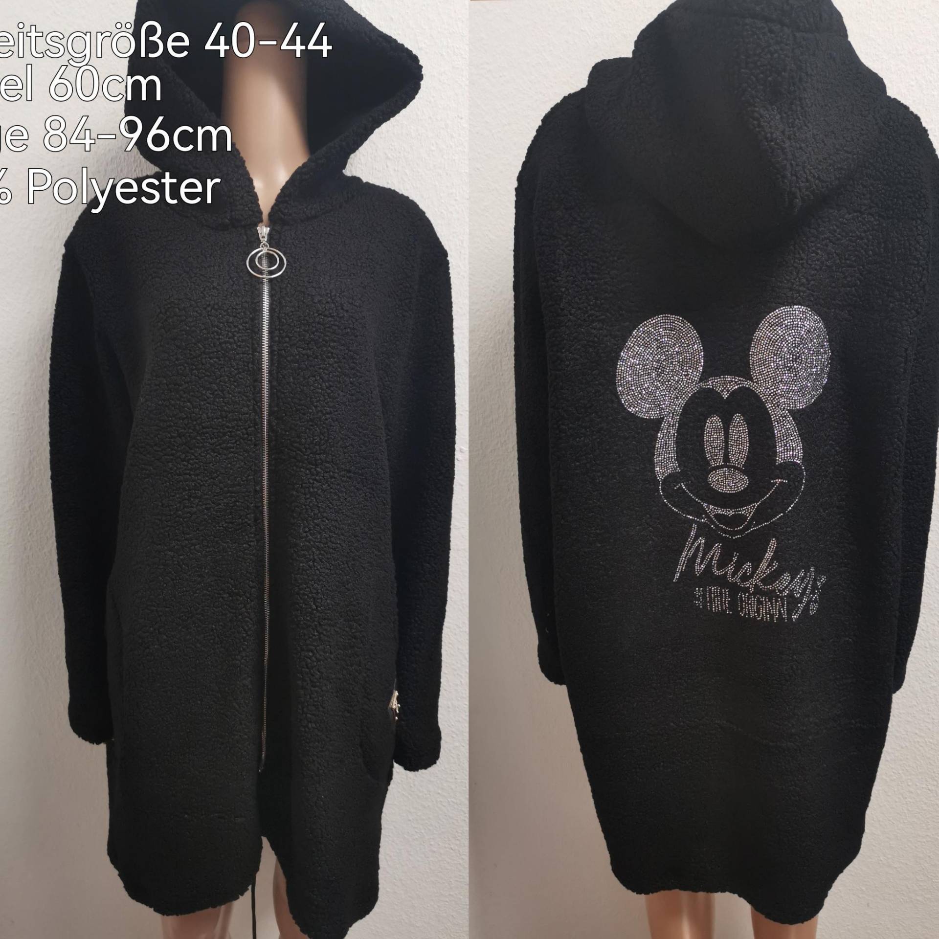 Mickey Mouse Glitzer Plüsch Mantel Größe 40-44 von ByKleiderstubeNixxs