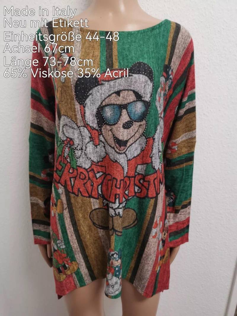 Mickey Mouse Glitzer Weihnachtspullover Größe 44-48 von ByKleiderstubeNixxs