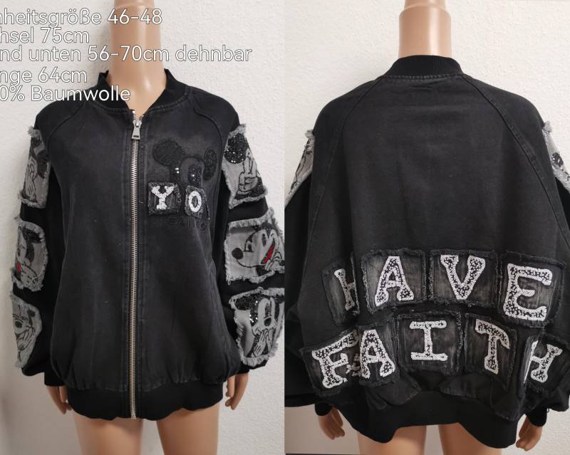 Mickey Mouse Jeansjacke Größe 46-48 Mickey Mouse Jeansjacke Größe 46-48 von ByKleiderstubeNixxs