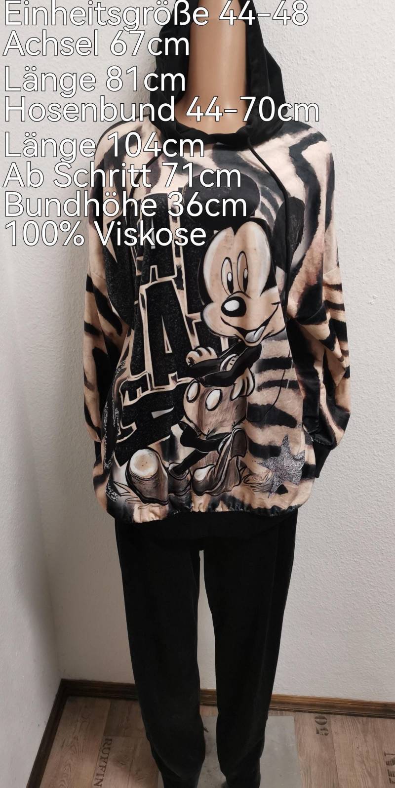 Mickey Mouse Samt Jogginganzug Größe 44-48 von ByKleiderstubeNixxs