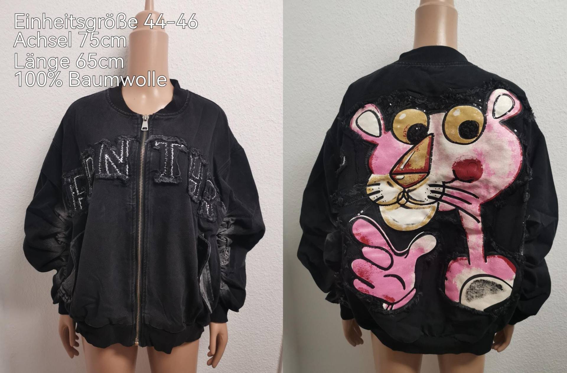 Pink Panther Jeansjacke Größe 44-46 von ByKleiderstubeNixxs