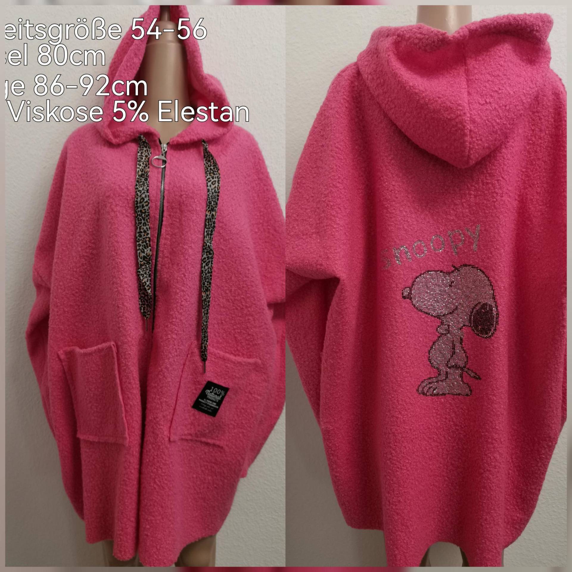 Snoopy Glitzer Mantel Größe 54-56 von ByKleiderstubeNixxs