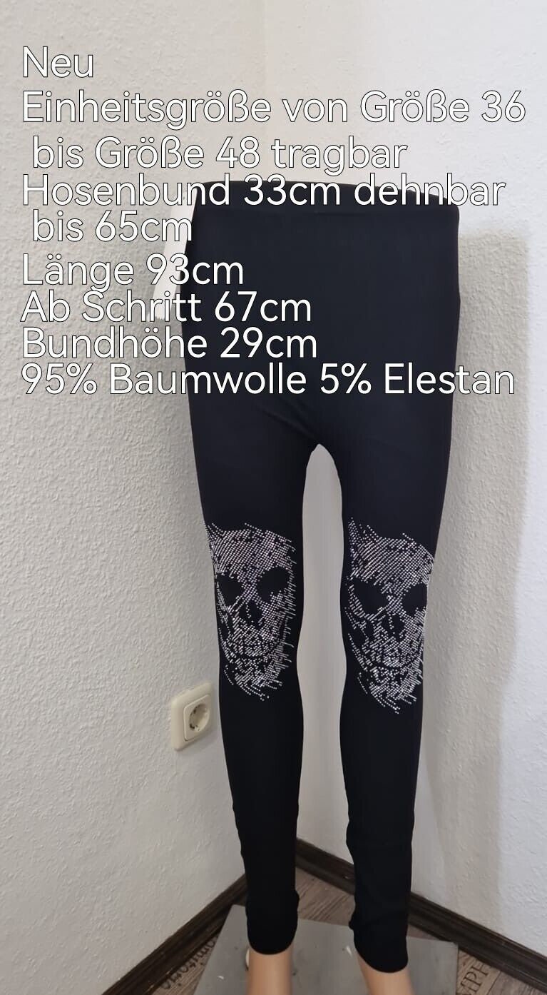 Totenkopf Glitzer Leggins Größe 36 Bis 48 Tragbar Totenkopf Glitzer Leggins Größe 36 Bis 48 Tragbar von ByKleiderstubeNixxs