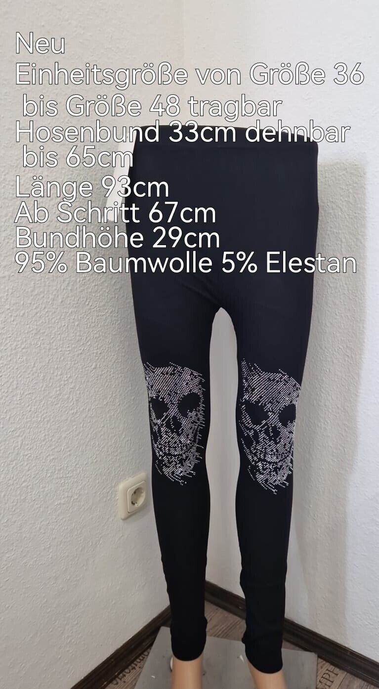 Totenkopf Glitzer Leggins Größe 36 Bis 48 Tragbar Totenkopf Glitzer Leggins Größe 36 Bis 48 Tragbar von ByKleiderstubeNixxs