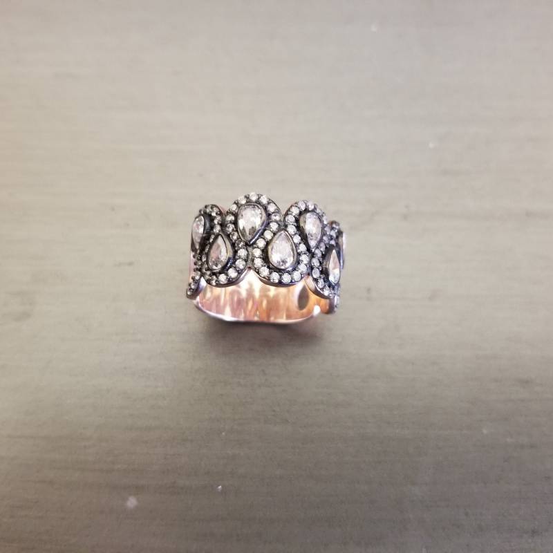 925 Sterling Silber Klarer Zirkonia Handgefertigter Seven Stones Ring von ByLivRich