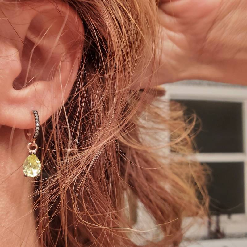 Bunte Zirkon Massiv 925 Sterling Silber Ohrringe Hoop von ByLivRich