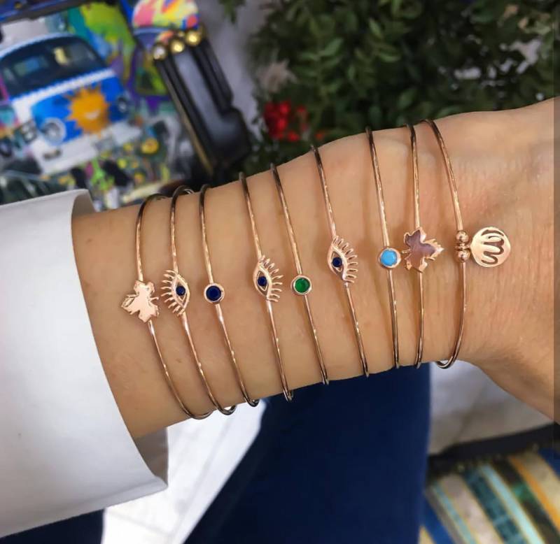 Buntes Armband Bangle Cuff 925 Sterling Silber von ByLivRich