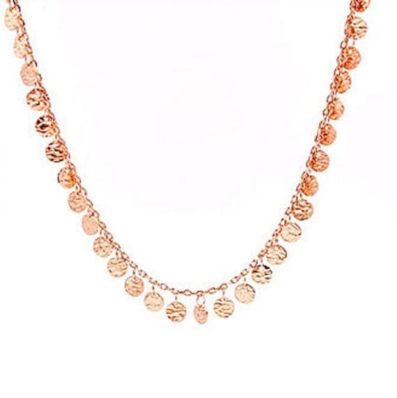 Gehämmerte Münzen Handgemachte 925 Sterling Silber Halskette von ByLivRich