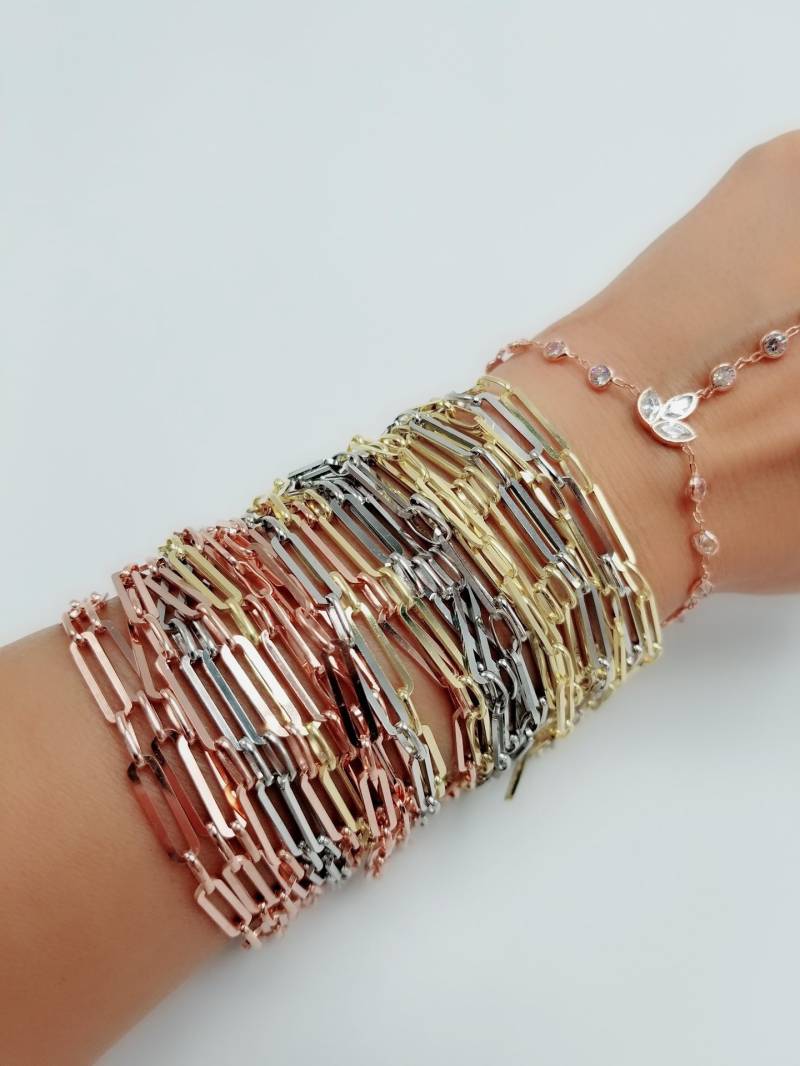 Gezogene Kette Armband Verstellbare | 925 Sterling Silber von ByLivRich