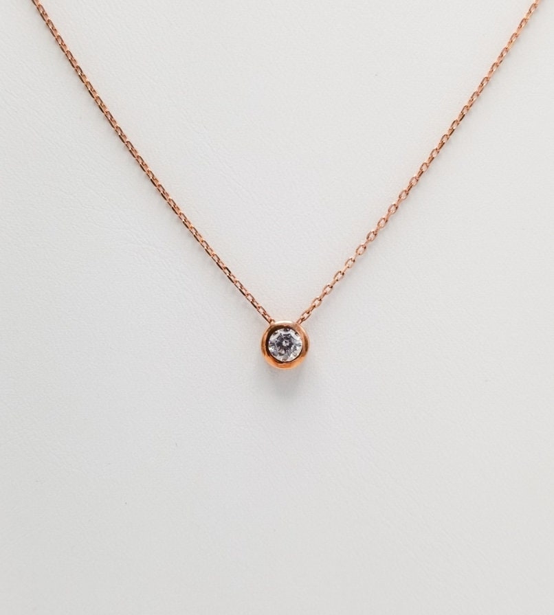 Runde Verstellbare Halskette Mit Zirkon | 925 Sterling Silber von ByLivRich