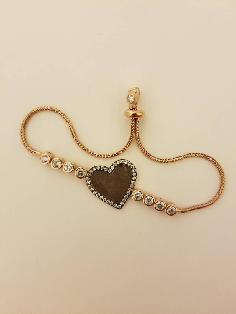 Zirkon Herz Armband 925 Sterling Silber von ByLivRich