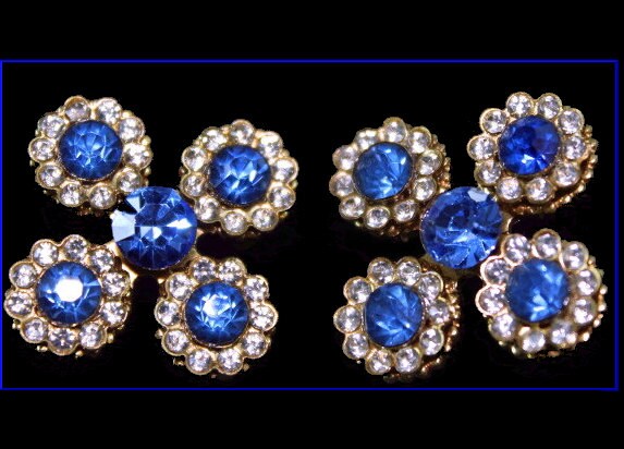 Vintage 1950Er Jahre Strass Pins Mit Blauen Und Klaren Strasssteinen von ByMidnightSparkle
