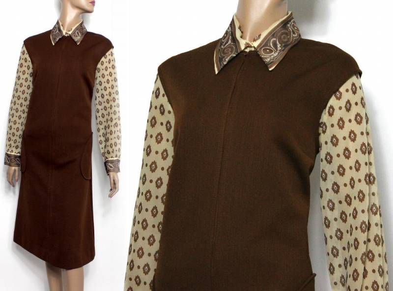 Vintage 1960Er Jahre Dress Jumper Passende Bluse Designer Rockabilly Boho Gartenparty Mad Man Couture Femme Fatale Pullover von ByMidnightSparkle