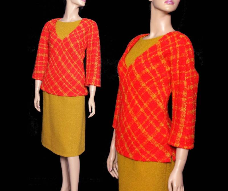 Vintage 1960Er Jahre Frack Top Designer Rockabilly Gartenparty Mad Man Couture Femme Fatale Hourglass Wiggle von ByMidnightSparkle
