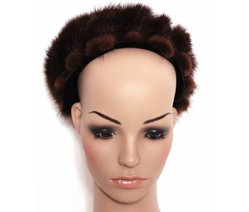 Vintage Nerzhut Dunkelzobel Nerz Hut Gartenparty Mad Man Rockabilly Designer Kleid Retro Femme Fatale von ByMidnightSparkle
