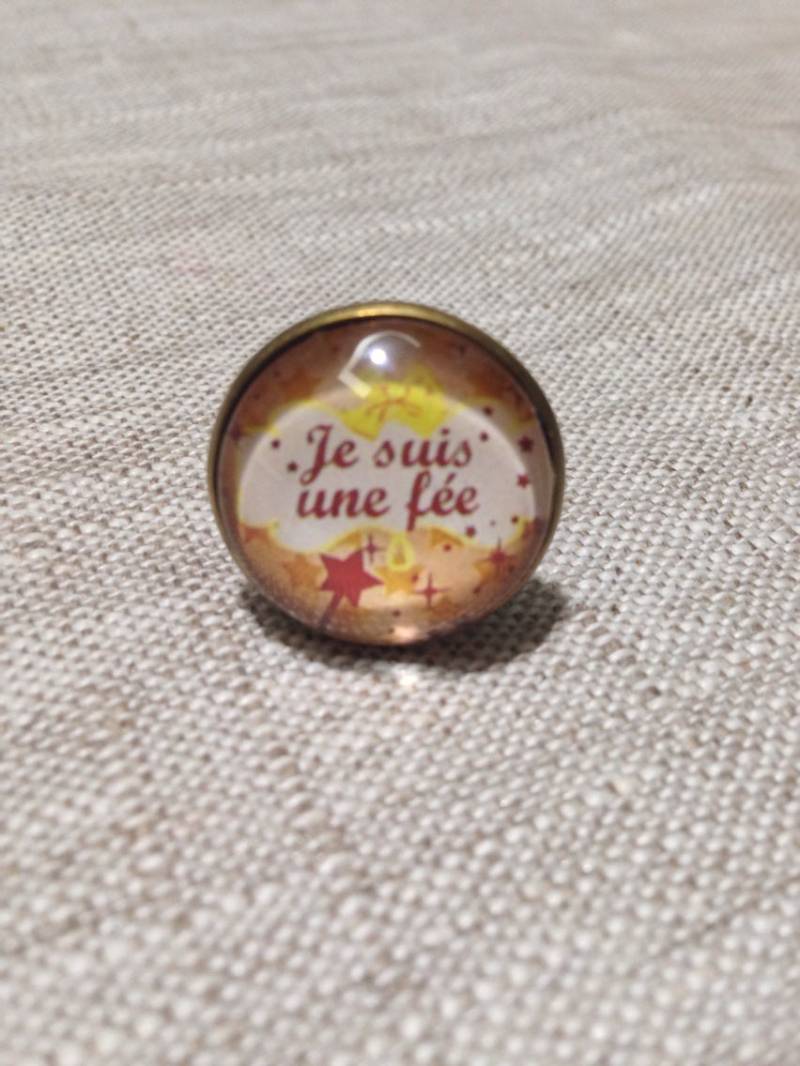 Ausgefallener Runder Cabochon-Ring, „Ich Bin Eine Fee", Schmuck Mit Botschaft von ByMinily