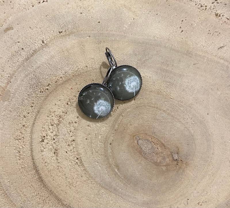 Cabochon-Ohrringe, Schläfer, Pusteblume, Löwenzahn von ByMinily