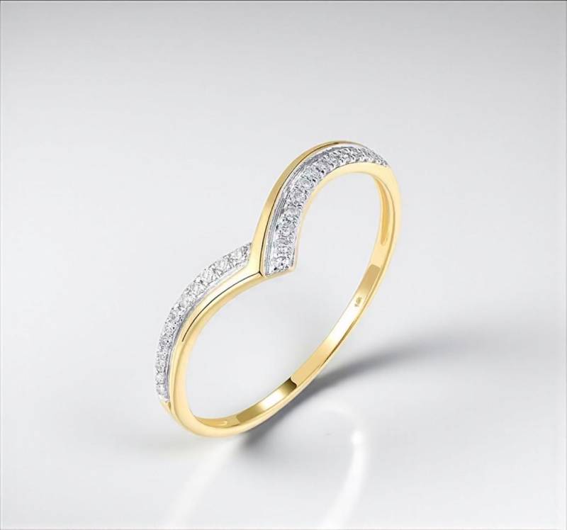 14K Gelbgold Diamant Ring - Eleganter Hochzeit Verlobungsschmuck von ByMoonJewels