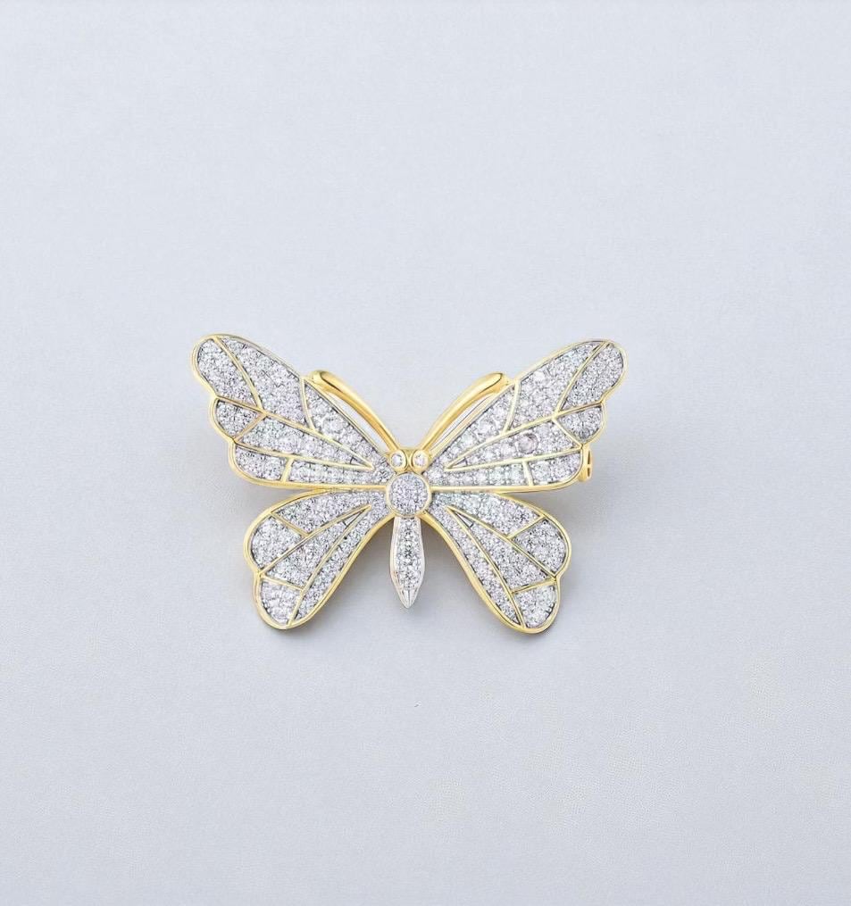 Elegante 925 Sterling Silber Schmetterling Brosche Weiß Zirkonia Perfekter Geburtstag Oder Jahrestag Geschenk Elegante 925 Sterling Silber Schmetterling Brosche Weiß Zirkonia Perfekter Geburtstag Oder Jahrestag Geschenk von ByMoonJewels