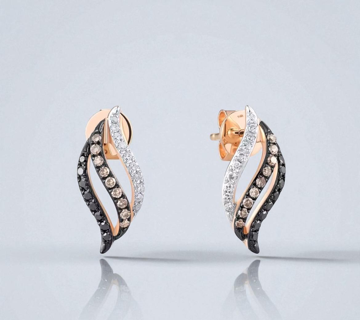 Funkelnde 14K Rose Gold Ohrringe Von Vistoso Jubiläum Oder Schmuck Für Besondere Anlässe Funkelnde 14K Rose Gold Ohrringe Von Vistoso Jubiläum Oder Schmuck Für Besondere Anlässe von ByMoonJewels