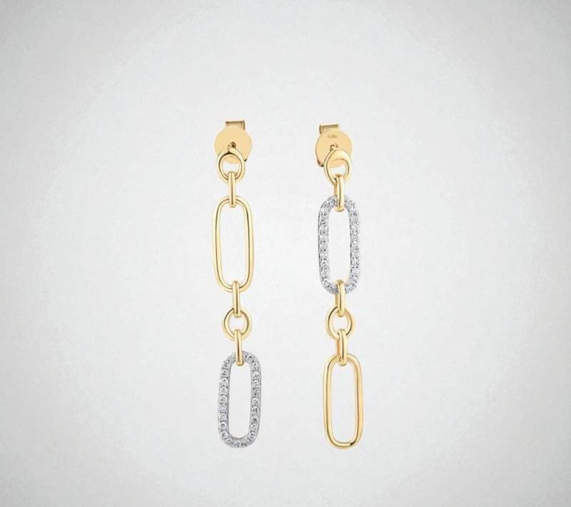Funkelnde Diamantkettenohrringe Aus Massivem 14K Gold Jeden Tag Luxusgeschenk Funkelnde Diamantkettenohrringe Aus Massivem 14K Gold Jeden Tag Luxusgeschenk von ByMoonJewels