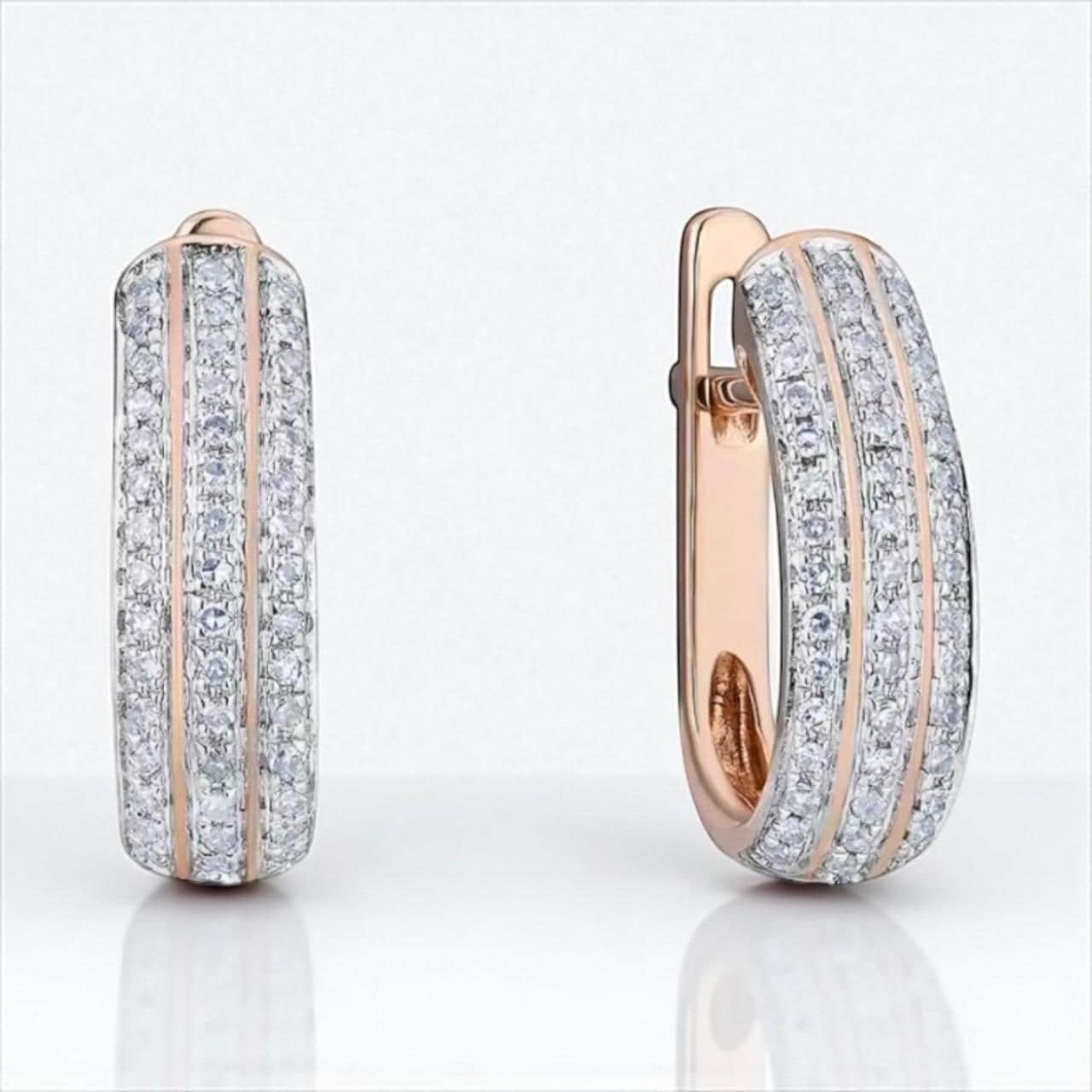 Luxus Rose Gold Diamant Ohrringe 14K Fine Schmuck Für Besondere Anlässe von ByMoonJewels
