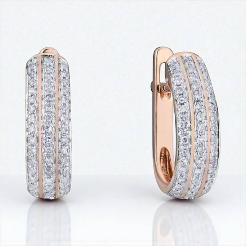 Luxus Rose Gold Diamant Ohrringe 14K Fine Schmuck Für Besondere Anlässe von ByMoonJewels