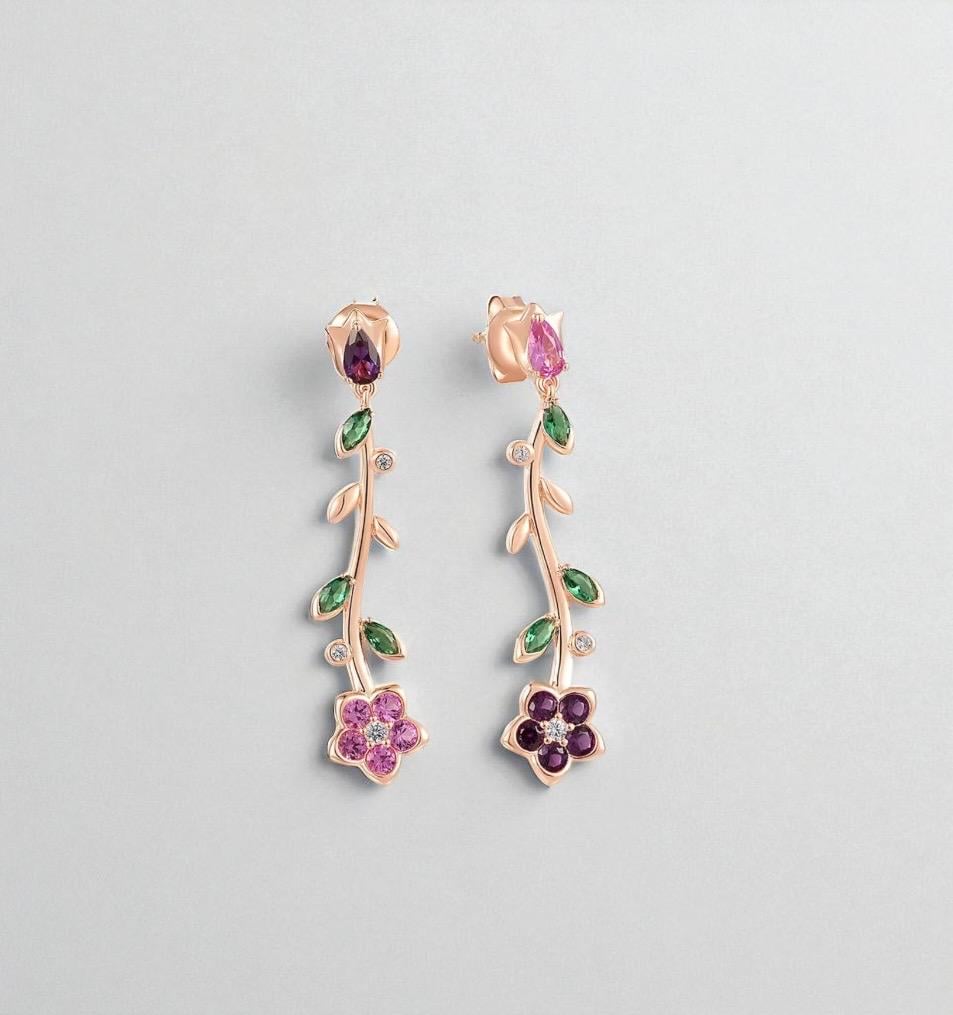 sterlingsilber-Edelstein-Blumen-Ohrringe Braut-Chic-Schmuck sterlingsilber-Edelstein-Blumen-Ohrringe Braut-Chic-Schmuck von ByMoonJewels