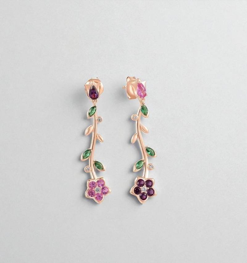 sterlingsilber-Edelstein-Blumen-Ohrringe Braut-Chic-Schmuck sterlingsilber-Edelstein-Blumen-Ohrringe Braut-Chic-Schmuck von ByMoonJewels