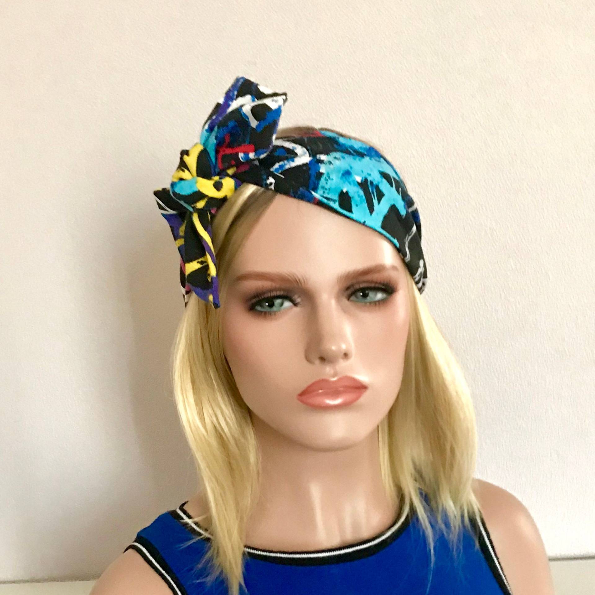 Damen-Haarstirnband. Stirnband Ibiza Mehrfarbig. Krawatten-Stirnband . Pe-Geknotetes Stirnband. Turban. Friseurzubehör Damen-Haarstirnband. Stirnband Ibiza Mehrfarbig. Krawatten-Stirnband . Pe-Geknotetes Stirnband. Turban. Friseurzubehör von ByNataliaBoutique