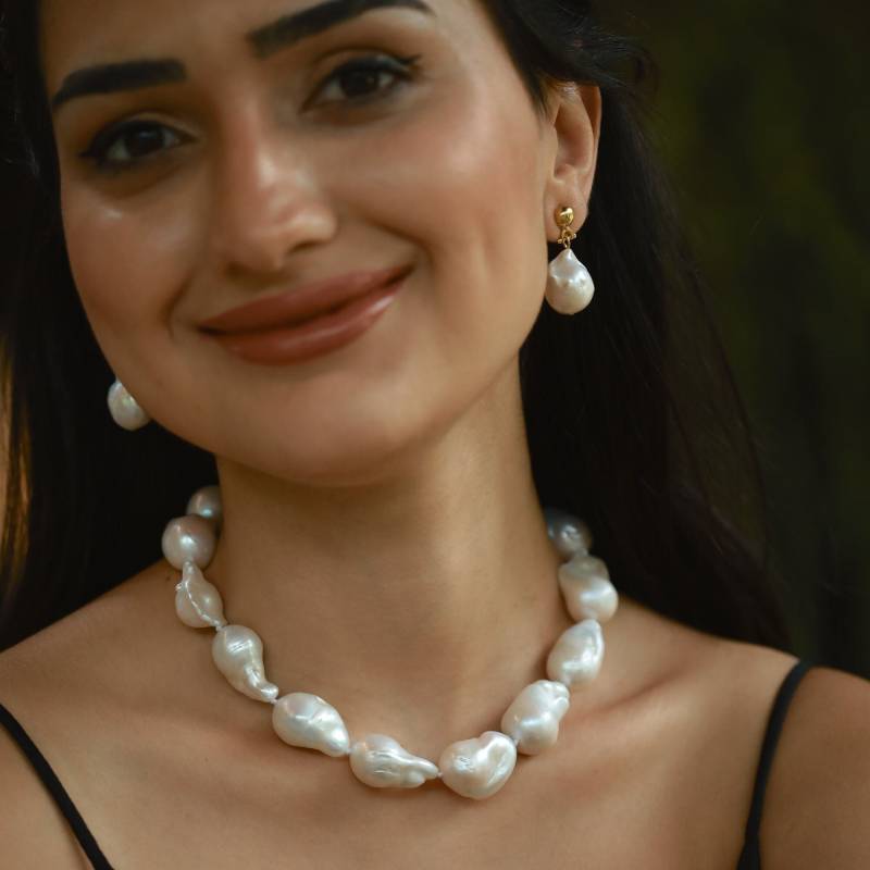 Großes Barockperlenset, Statementperlenset, Perlenschmuckset, Brautperlenset, Brautjungferperlenset, Hochzeitsperlenset, Einzigartiges Geschenkset von ByNevalJewelry