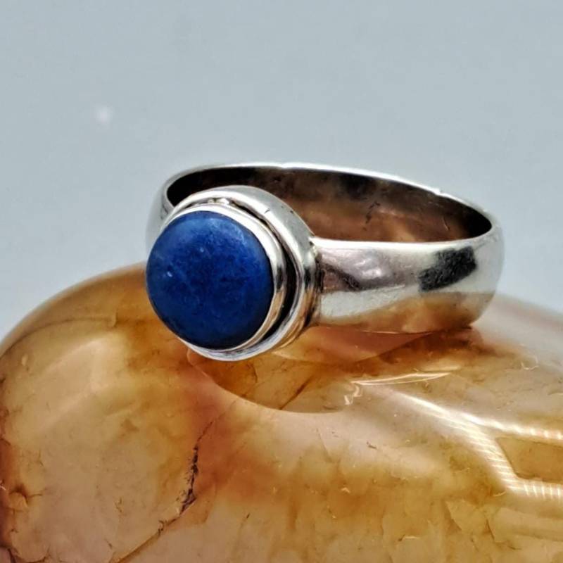 Schöner Vintage Silberring 925 Mit Blauem Lapis in Grösse Eu 62 Und Us 10 Sehr Schöner Erhaltung von ByNilShop