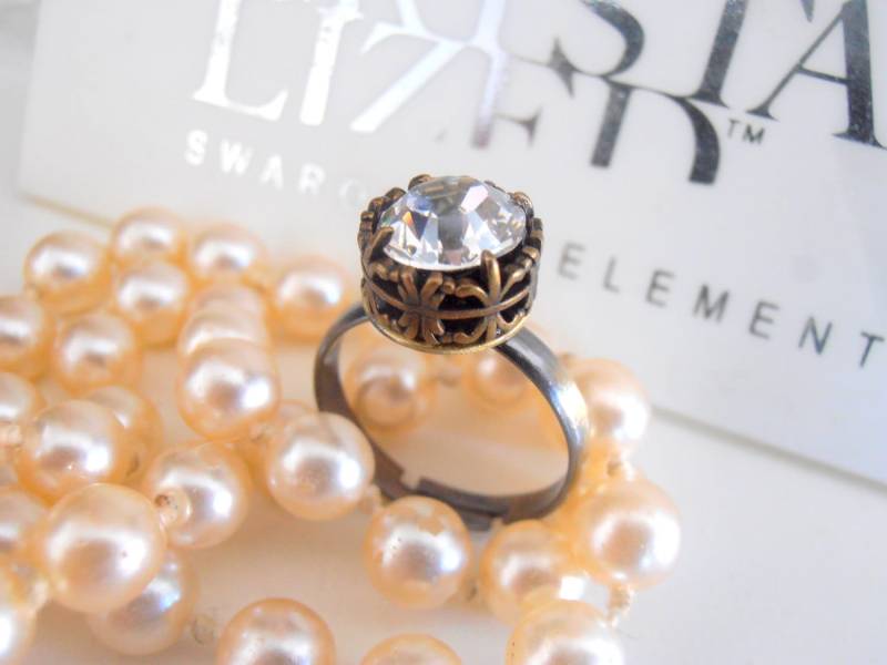 Silberschirm Verstellbarer Bronzering/Art Deco Filigran Hochzeitsschmuck Antik Bronze Geburtstagsgeschenk von ByParisie