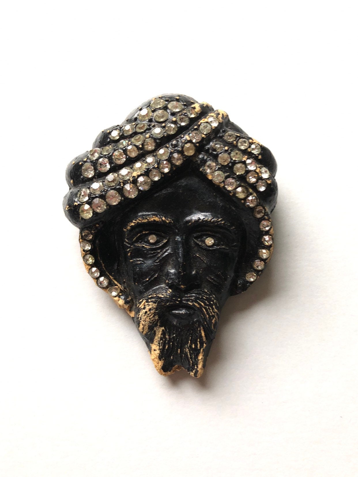 Vintage Brosche Maske Gesicht | Wahrsager Swami Turban Strass 1930Er Art Deco Rarität Selten Vintage Brosche Maske Gesicht | Wahrsager Swami Turban Strass 1930Er Art Deco Rarität Selten von ByPompadours