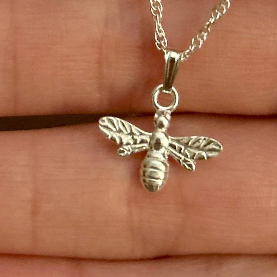 sterling Silber Hummel Anhänger - Biene Halskette, 18 "'kette sterling Silber Hummel Anhänger - Biene Halskette, 18 "'kette von BySaraJewellery