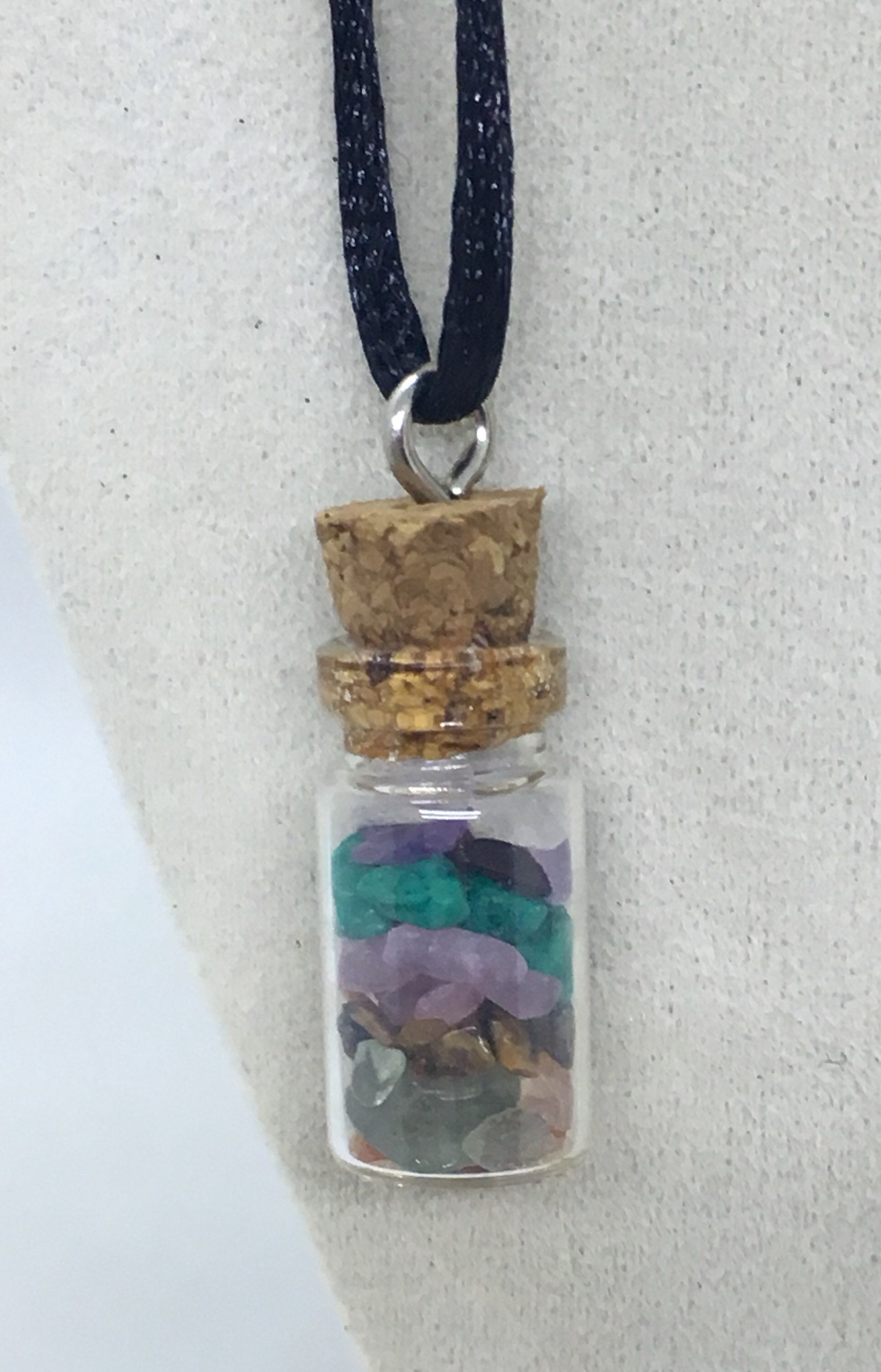 Chakra, Trank Flasche, Glas Anhänger Halskette, Chakra Steine, Spiritueller Schmuck Chakra, Trank Flasche, Glas Anhänger Halskette, Chakra Steine, Spiritueller Schmuck von BySarafin