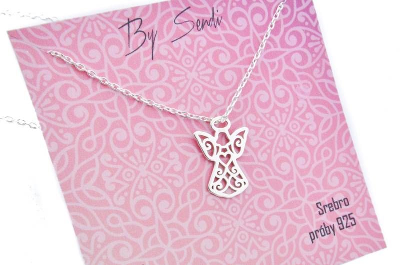 Engel Halskette, Schutzengel Taufe Geschenk Mädchen Baby-Dusche Verlust Sterling Silber Kette Und Charme Minimalist Beste Freundin Geburtstag von BySendiJewelry