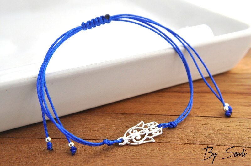 Hamsa Armband, Sterling Silber Hand Der Fatima, Schutz Schmuck Amulett von BySendiJewelry