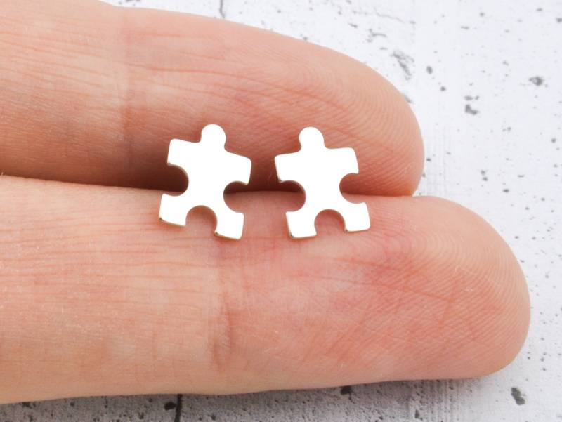 Puzzle Ohrringe, Sterling Silber Ohrstecker von BySendiJewelry