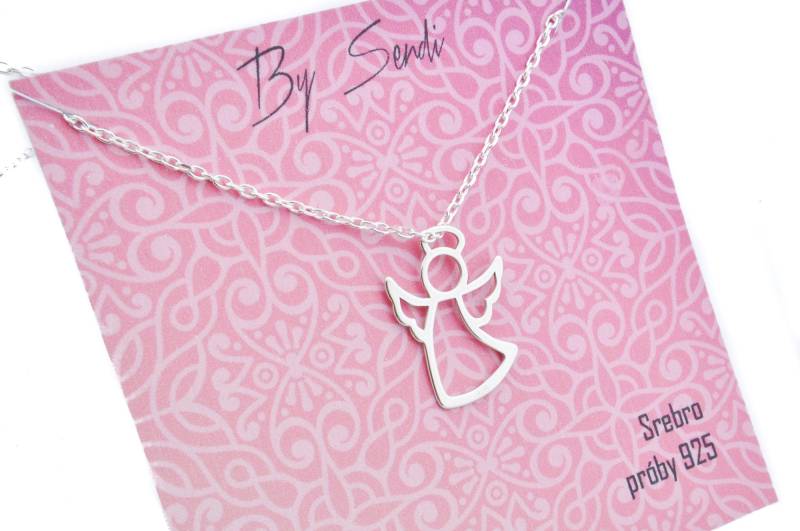 Schutzengel Kette, Anhänger Taufe Geschenk Mädchen Baby-Party Verlust Sterling Silber Kette Und Charme Minimalist Beste Freundin Geburtstag Geschenke von BySendiJewelry