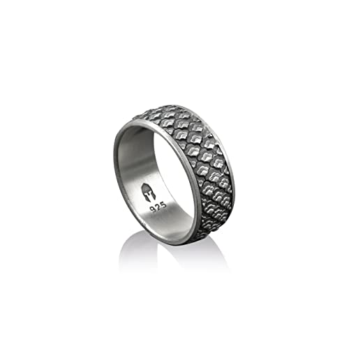 BySilverStone Jewelry Herren-Ehering Mit Japanischem Muster, 925Er-Sterlingsilber-Herren-Hochzeitsschmuck, Japanische Kunst, Verlobungsring, Wellenring, Geschenk Für Den Besten Mann von BySilverStone Jewelry