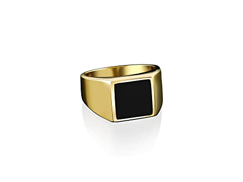 BySilverStone Jewelry – Rechteckiger Onyx-Herrenring, Herren-Onyx-Ehering, Herren-Onyx-Ring, Minimalistischer Herrenring, Moderner Herrenring, Onyx-Siegelring Für Herren, Herren-Geschenkring von BySilverStone Jewelry