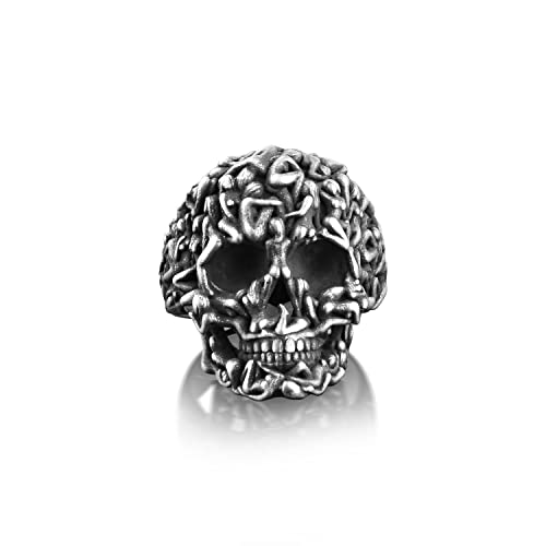 BySilverStone Jewelry Silberring Für Herren – Totenkopf Von Den Nackten Mädchen. Cooler Ring, Einzigartiger Gothic-Ring Für Herren, Oxidierter Außergewöhnlicher Punk-Herrenring Aus Silber, Ehemann von BySilverStone Jewelry