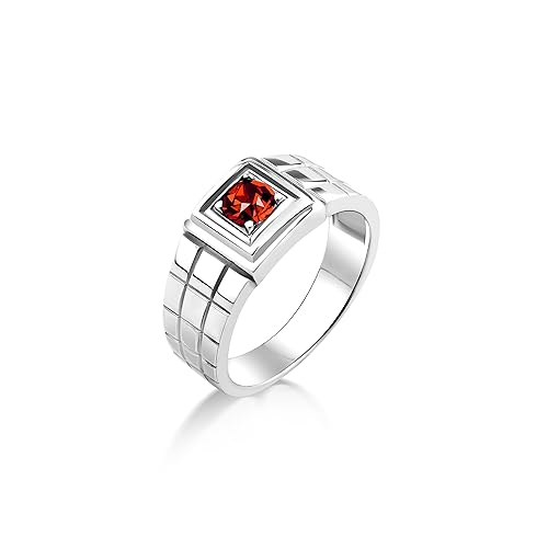 BySilverStone Jewelry Solitär-Silberring Für Herren Mit Rotem Rubin Als Versprechen, Statement-Ring Aus Sterlingsilber Mit Rotem Stein Für Männer, Ehering Mit Rubin Für Männer, Schmuck Für Männer von BySilverStone Jewelry