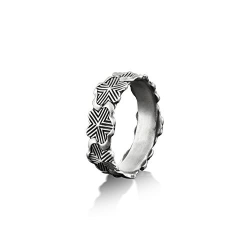 BySilverStone Jewelry Spiral-Rosen-Blumen-Verlobungsring Für Männer, Naturgeometrischer Herren-Ehering Aus Oxidiertem Sterlingsilber, Floraler Versprechensring Für Ihn von BySilverStone Jewelry