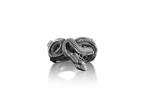 BySilverStone Jewelry – Gedrehter Schlangenring, Ouroboros-Schlangen-Herrenring Aus Sterlingsilber, Schlangenringe Für Ihn, Einzigartiger Schlangenschmuck Für Männer, Boho-Geschenk Für Sie von BySilverStone Jewelry